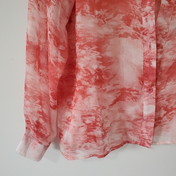 NWT Sheer Button Up Shirt - Picture 2 of 8